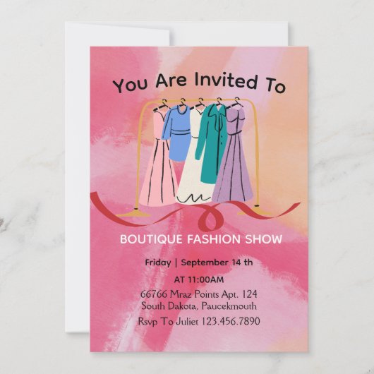 Einladung zum Bekleidungsgeschäft (Vorderseite)