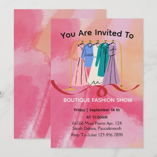 Einladung zum Bekleidungsgeschäft (Vorne/Hinten)