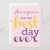 Einladung zum besten Tag je Hochzeit - Plumeria/Go (Vorne/Hinten)