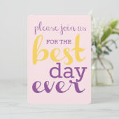 Einladung zum besten Tag je Hochzeit - Plumeria/Go (Stehend Vorderseite)