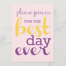 Einladung zum besten Tag je Hochzeit - Plumeria/Go