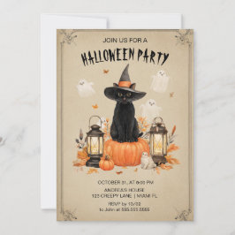 Einladung zum bezauberten Black Cat Halloween-Part