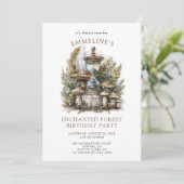 Einladung zum bezauberten Wald zum Geburtstag (Stehend Vorderseite)