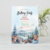 Einladung zum bezauberten Wald zum Geburtstag (Stehend Vorderseite)