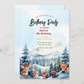 Einladung zum bezauberten Wald zum Geburtstag (Vorne/Hinten)