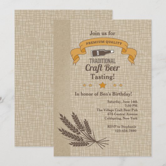 Einladung zum Bierverkostung (Vorne/Hinten)