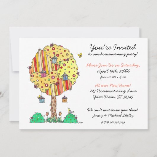 Einladung zum Birdhouse Tree Housewarming (Vorderseite)