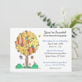 Einladung zum Birdhouse Tree Housewarming (Stehend Vorderseite)