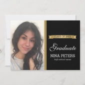 Einladung zum Black Abschluss Foto (Vorderseite)