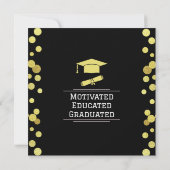 Einladung zum Black and Gold Abschluss Foto (Rückseite)