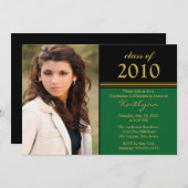 Einladung zum Black & Green Foto Abschluss (Vorne/Hinten)