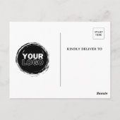 Einladung zum Black & White Business Open House Postkarte (Rückseite)