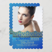 Einladung zum Blauen und Goldreifen-Foto (Vorne/Hinten)