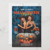 Einladung zum blauen und roten Halloween-Party (Vorderseite)
