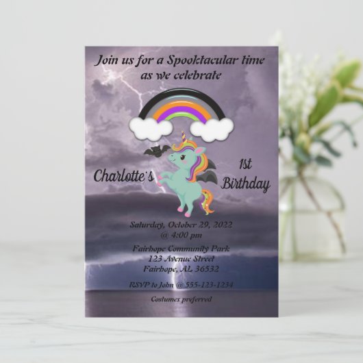 Einladung zum Blitz am 1. Geburtstag (Stehend Vorderseite)