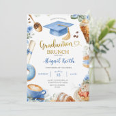 Einladung zum Blue Coffee-Abschluss-Brunch (Stehend Vorderseite)