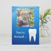 Einladung zum Blue/White Tooth Foto (Stehend Vorderseite)