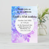 Einladung zum Blumengebäck in Lavendel (Stehend Vorderseite)