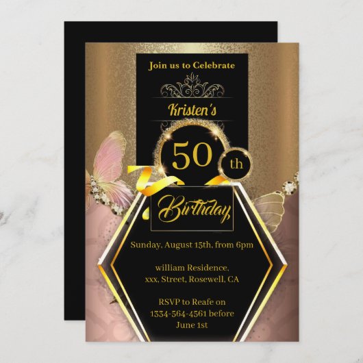 Einladung zum Blumengeburt (Vorne/Hinten)