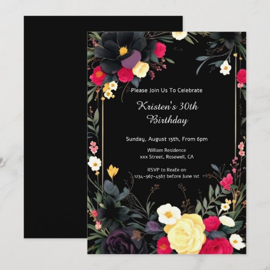 Einladung zum Blumengeburt (Vorne/Hinten)