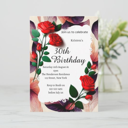 Einladung zum Blumengeburt (Stehend Vorderseite)