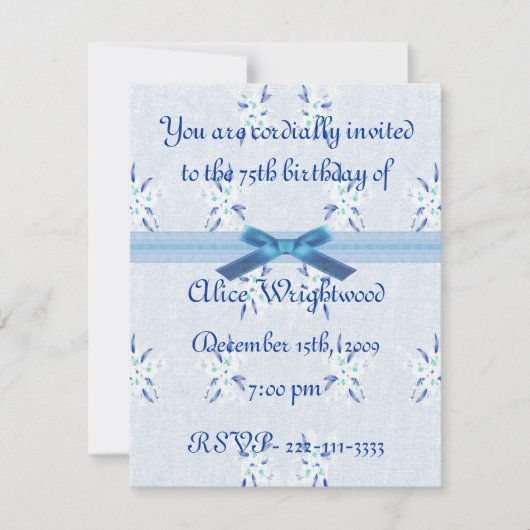 Einladung zum Blumengeburt (Vorderseite)