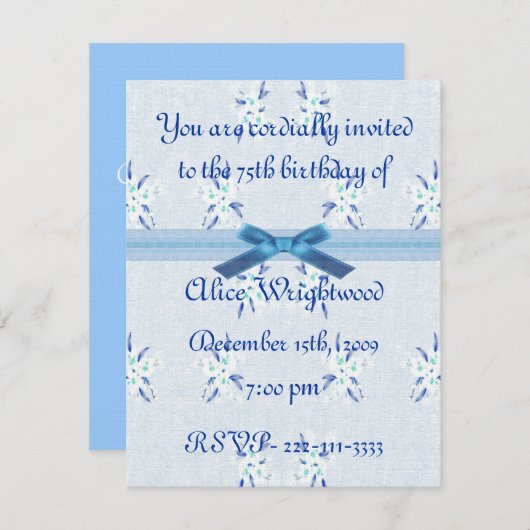 Einladung zum Blumengeburt (Vorne/Hinten)