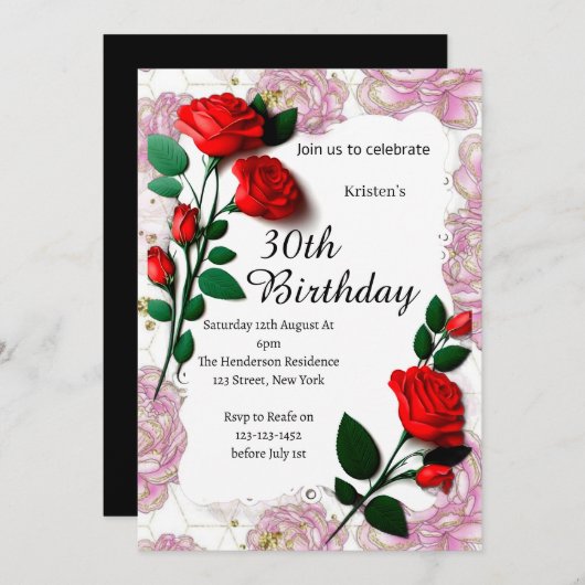 Einladung zum Blumengeburt (Vorne/Hinten)