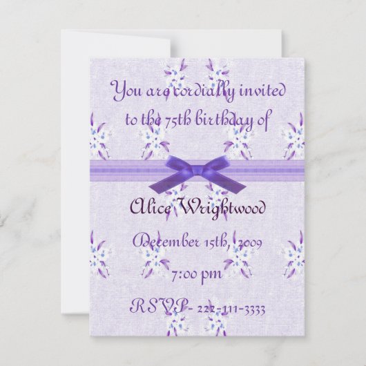 Einladung zum Blumengeburt (Vorderseite)