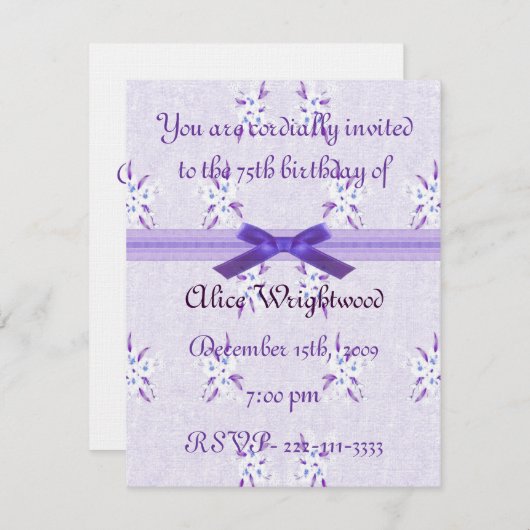 Einladung zum Blumengeburt (Vorne/Hinten)