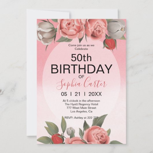 Einladung zum Blumengeburt (Vorderseite)