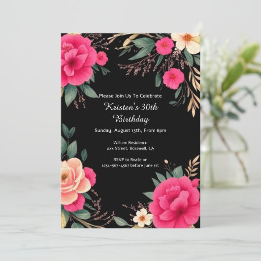 Einladung zum Blumengeburt (Stehend Vorderseite)