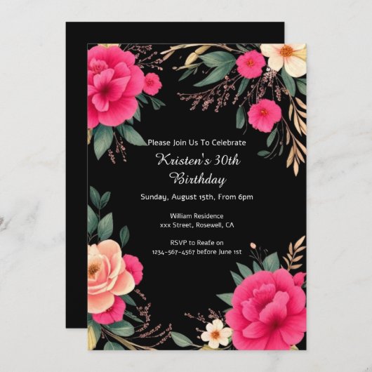 Einladung zum Blumengeburt (Vorne/Hinten)