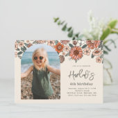 Einladung zum Blumengeburt | Beach Birthday (Stehend Vorderseite)