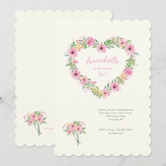Einladung zum Blumenherz (Vorne/Hinten)
