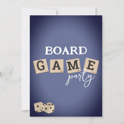 Einladung zum Board Game Birthday (Rückseite)