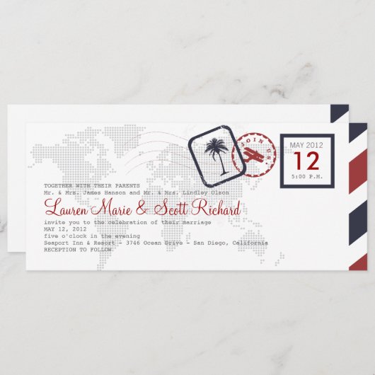 Einladung zum Boarding (Vorne/Hinten)