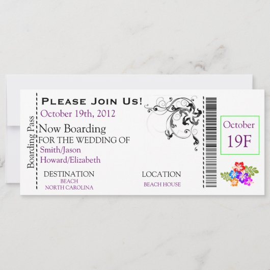 Einladung zum Boarding (Vorderseite)