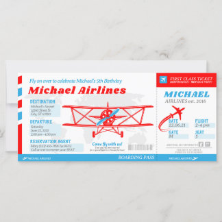 Einladung zum Boarding des Flugtickets