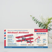 Einladung zum Boarding des Flugtickets (Stehend Vorderseite)