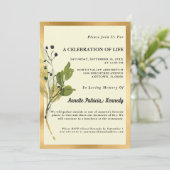 Einladung zum botanischen Gold-Foto (Stehend Vorderseite)