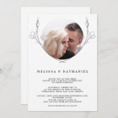 Einladung zum botanischen Virtual Wedding Foto (Vorne/Hinten)