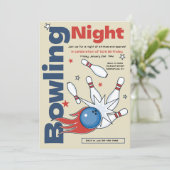 Einladung zum Bowling-Abend (Stehend Vorderseite)