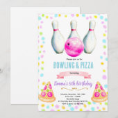 Einladung zum Bowling- und Pizza-Mädchenabend (Vorne/Hinten)