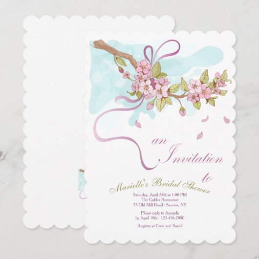 Einladung zum Brautparty (Vorne/Hinten)