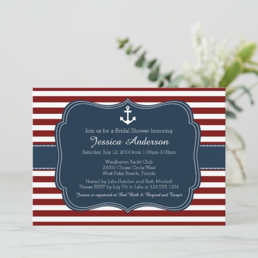 Einladung zum Brautparty oder zur Babydusche (Stehend Vorderseite)