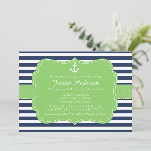 Einladung zum Brautparty oder zur Babydusche (Stehend Vorderseite)