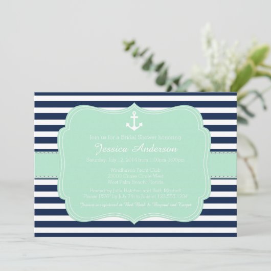 Einladung zum Brautparty oder zur Babydusche (Stehend Vorderseite)