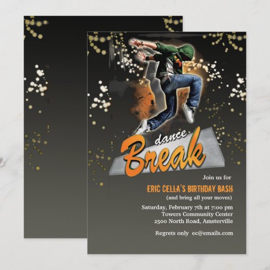 Einladung zum Break Dance (Vorne/Hinten)