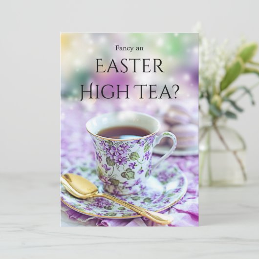 Einladung zum Britisch-Style High Tee oder Osterbr (Stehend Vorderseite)